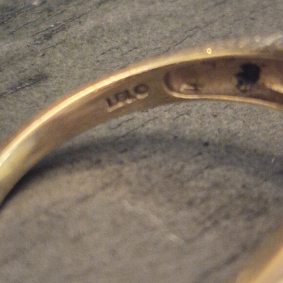 Vintage 10k Gold Ring With Diamonds and Pink Sapphires SIZE 7 - Picture 6 of 6